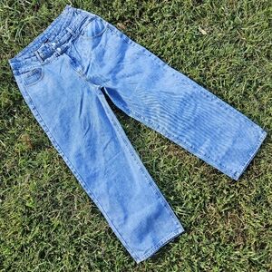 Asymmetrical High Waist Straight Leg Cider Jeans in Size L